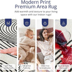 Abani Nuevo Beige Black Swirls Modern Area Rug 5' x 8' for Living Room, Bedroom - Abstract Design - Durable & Easy to Clean