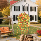 6 Bundles Artificial Fall Flowers for Outdoors Fake Plants Garden Home Fall Decor,UV Resistant Realistic Silk Faux Autumn Flower Indoor Outside Front Porch Patio Balcony Yard Farmhouse(Orange)