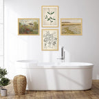 SIGNWIN Framed Poster Bathroom Decor 8"x10"x 4 Natural, Wall Art Room Decor Multicolor for Living Room, Bedroom, Office Autumn Spring Rustic Flower Landscape Classic Vintage Retro Illustrations