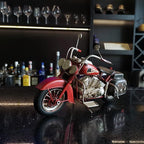 Vintage Motorcycle Model Decoration Iron Motorcycle Miniature Sculpture for Table Book Shelf Decor Gift（Red）