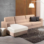 Yates Home Couch Covers for Sectional Sofa L Shape PU Leather Cushion Slipcover Water-Proof Elastic RV Chaise Seat Cover Protector Slip Cover for Settee Seater Replacement in Living Room（XXL, Ivory