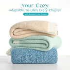 Joiedomi Throw Blanket for Couch Bed, Light Camel Knitted Blankets Gifts for Women Mom Girls, Cozy Cute Soft Throw Home Room Decor Aesthetic for Women Mothers Birthday Gifts 50x70 Inches