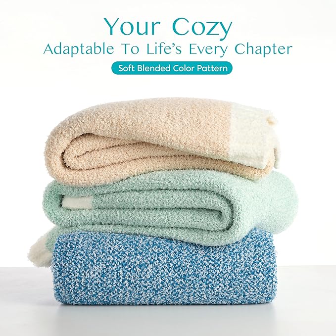 Joiedomi Throw Blanket for Couch Bed, Light Camel Knitted Blankets Gifts for Women Mom Girls, Cozy Cute Soft Throw Home Room Decor Aesthetic for Women Mothers Birthday Gifts 50x60 Inches