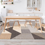 HOMFINE Washable Modern Area Rug - Geometric Style 9x12 Rugs for Living Room, Bedroom, Machine Washable Rug Soft Non Slip Non Shedding Area Rug - Grey Brown, 9'x12'