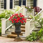 Artificial Impatiens Bouquet Flowers for Outdoors Silk Faux Flowers for Outdoor Impatiens Plants Decor Indoor Planters Kitchen Planters and Balcony Decorations 4PCS (Red)