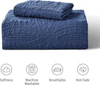 Love's cabin Twin Quilt Set Navy Blue Bedspreads - Soft Bed Summer Lightweight Bedspread Comforter - Modern Style Coin Pattern Coverlet for All Season - 2 Pieces (1 Quilt, 1 Pillow Sham)