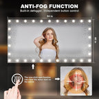 Hasipu LED Bathroom Mirror with Lights, 71" x 36" Hollywood Wall-Mounted Bathroom Mirror with 30 Dimmable Bulbs, 3 Colors Modes, Touch Control, Anti-Fog, Memory Function, Shatter-Proof, ETL Listed