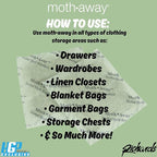 Richards Homewares Moth Away Sachets - 72 Pack (White) (6 Sets of 12 Sachets) - Fresh Mint Scent