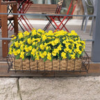UUqueeten15.7” Fall Decorations for Home Fake Fall Flowers Fake Plants Artificial Impatiens Bouquet Flowers for Outdoors Silk Faux Flowers Impatiens Plants Decor Indoor Planters 8PCS(Yellow)