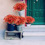 Uieke 16PCS Artificial Flowers for Outdoors, UV Resistant Fake Flowers No Fade Faux Plastic Plants for Garden Porch Window Box Home Décor (Red)