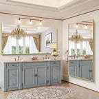 YIROMAN Bathroom Mirror 72"x36", Large Brushed Gold Bathroom Mirror for Over Sink with Aluminum Frame, Rectangular Vanity Mirror with Right Angle, Wall Mirror Hangs Horizontal or Vertical