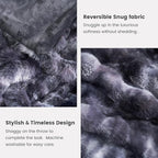 Cozy Bliss Faux Fur Throw Blanket for Couch, Fuzzy Soft Plush Thick Bubble Blanket for Sofa Bedroom Living Room, 60 * 80 Inches Tie Dye Black