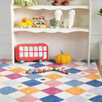 jinchan Area Rug 2x3 Kids Entryway Washable Indoor Doormat Small Soft Non Slip Modern Rug Diamond Carpet for Nursery Room Bedroom Bathroom Berries on Cream