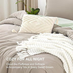 Litanika Oatmeal Comforter California King Size, 3 Pieces Cal King Lightweight Solid Bedding Comforter Set, All Season Fluffy Bed Set (104x96In Comforter & 2 Pillowcases)