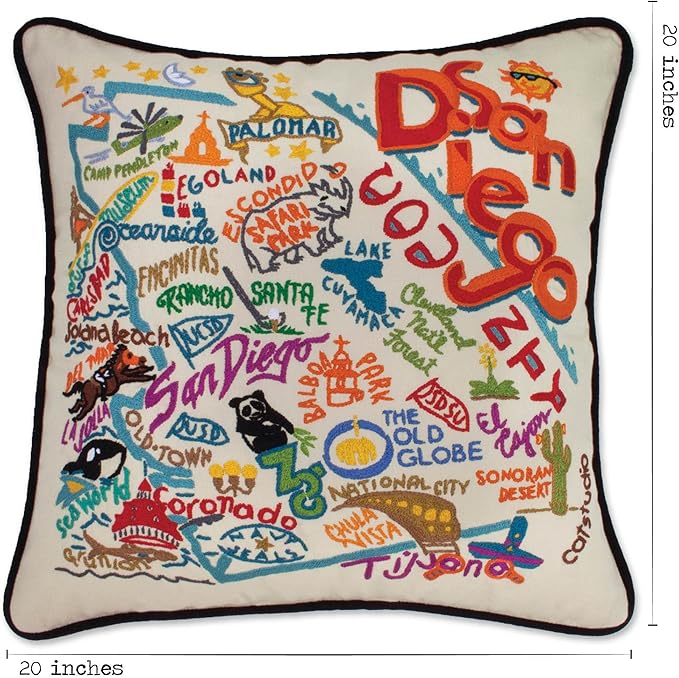 Catstudio San Diego Embroidered Decorative Throw Pillow