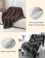 ZonLi Christmas Plaid Throw Blanket, 50" x 60" Christmas Decorative Blankets, Decorative Vintage Throws with Tassel for Couch, Bed, Sofa, Chair, Outdoor, Cozy Warm Lightweight Farmhouse Blankets