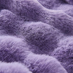 Lotus Karen Faux Fur Throw Blanket Purple - Big Bubble Rabbit Fluff Blanket for Couch Bed Sofa,Softest Fluffy Fuzzy Cozy Blanket,Thick Furry Plush Shaggy Warm Blankets for Women,90x90 Inches