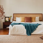 lifein Throw Blanket for Couch, Soft Boho Decor Bed Throw,Cozy Teal Knitted Chenille Small Farmhouse Lightweight Throw for Spring(Teal,50 * 60")