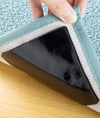 Audend Double Sided Rug Gripper, 12 Pack Non Skid Rug Pads, Rug Stickers on Wood Floor and Tile Floors, Black Carpet Gripper, Rug Gripper for Indoor, Outdoor, Home, Kitchen,Yoga Mat