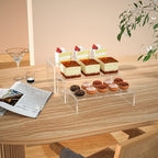 Clear Riser Shelf 3pcs, Desktop Rectangular Acrylic Display Shelves Organizer, Acrylic Stands for Funko Pop Figure, Perfumes, Bags, Shoes, Glasses, Plants, Toys, Collectibles - 8''x8.5''x9''