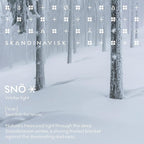 Skandinavisk SNÖ 'Snow' Scented Candle. Fragrance Notes: Frozen Forests and Frosted Berries, The Sharp Breath of Subzero Skies. 3.17 oz.