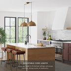 Nathan James Percy Modern 2-Light Pendant Island Light Fixture, Brass Hanging Lights with Gold Metal Shade and Adjustable Cord, for Kitchen, Living Room, Vintage Brass