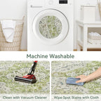 Topllen Washable Area Rug - Area Rug 6'x9' Boho Soft Living Room Rug, Non-Slip Large Area Rugs Indoor for Dining Room Livingroom Bedroom, Vintage Rug (Green, 6x9ft)