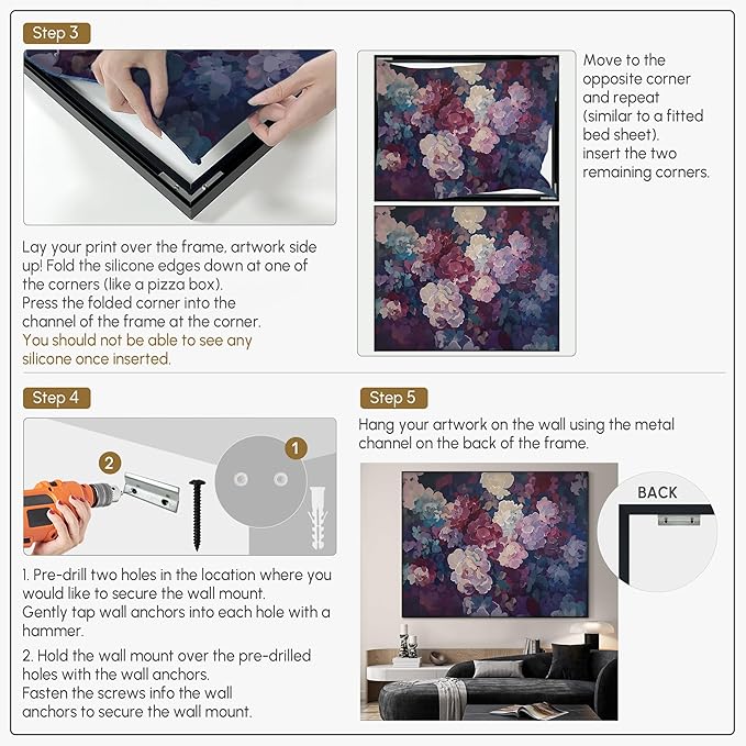 SIGNWIN 46"x60" Extra Large Framed Wall Art Bold Peony Bloom in Colorful Impressionist Style, Lush Floral for Home Living Room Bedroom Decor (Frame Assembly Required)