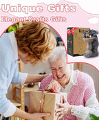 Garden Elephant Statues for Bird Bath: Outdoor Sculptures for Lawn Patio Yard Balcony Porch - Unique Gifts for Mother Grandma