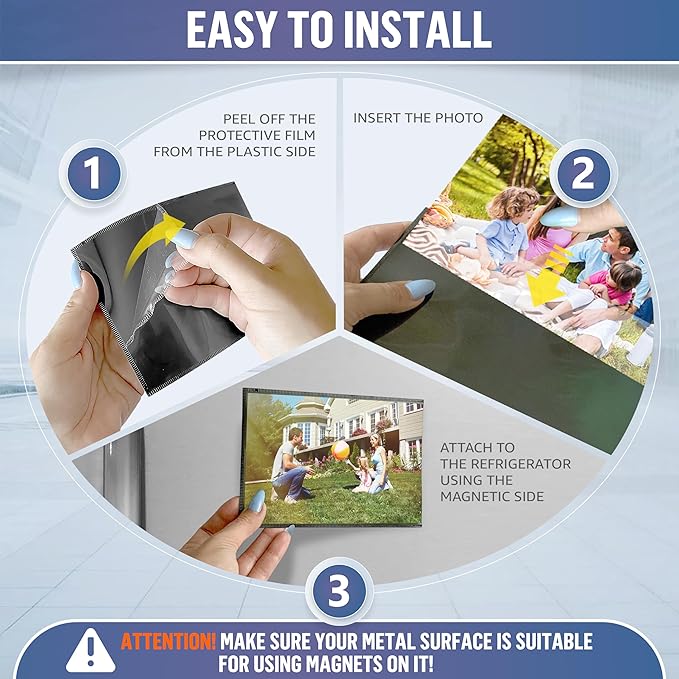 10 Pack Magnetic Picture Frames for Refrigerator - 8.5 x 11 in Magnet Picture Frames for Fridge - Magnetic Photo Sleeves - Locker Magnet Frame - 8.5x11 Magnetic Photo Frames - Magnetic Picture Holder