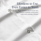 Brooklinen Luxury Percale Duvet Cover – 100% Cotton, Cool, Crisp, Extra-Long Corner Ties, Button Closure, Soft & Breathable – Machine Washable, Duvet Cover King/California King Bed Sizes (White)