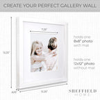 Sheffield Home 9 Piece Gallery Wall Frame Set, 12x12 Inch, White