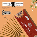 Raajsee Cinnamon Incense Sticks 100gm, Charcoal Free - !00% Natural - Organic Non-Toxic Insence Sticks, Inscents Made with Upcycled Flowers, Meditation Gifts – Spiritual Cleansing