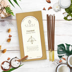 Coconut Incense Sticks, Organic Hand Dipped 100 Sticks with Natural Herbs & Aromatic Ingredients, Burn Time 45 to 60 Minutes, Incense for Positivity, Yoga, Meditation, Relaxation, Spiritual Gift