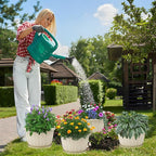 Quarut 12 Inch Large Planter Pot for Plants Indoor Outdoor, 4 Pack Plastic Flower Pots with Drainage Hole & Tray, Modern Decorative Garden Pot with Saucer, Plant Container for House（White）