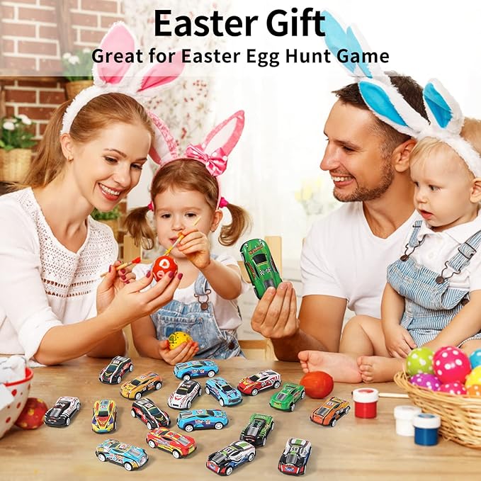 28 Pack Pull Back Cars for Kids, Mini Vehicles Toy Bulk Party Favor Race Cars Toys, Goodie Bag Stuffers, Pinata Fillers for Boys Girls Toddlers