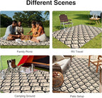 OLANLY Reversible Outdoor Rug 5x8 ft Clearance, Waterproof Outdoor Plastic Straw Rug with Interlacing Pattern, RV Mat for Patio, Camping, Balcony, Deck, Backyard, Black & Beige