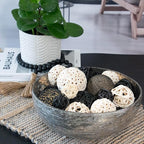 ANDALUCA Decorative Balls Bag Bowl Filler Home Decor (Black & White)