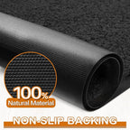 Mibao Dirt Trapper Door Mat for Indoor Outdoor, Waterproof All-Season, All-Weather Doormat, Heavy Duty Non-Slip Entrance Rug, Low Profile Absorbent Entrance Mat Carpet, 72" x 48", Black