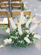 White Delphinium Artificial Flowers,6PCS Larkspur Silk Fake Flowers 29.5" Long Stem Faux Hyacinth Flowers for Tall Vase Wedding Home Garden Decor (White)
