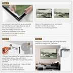 SIGNWIN 36"x60" Extra Large Framed Wall Art Green Line Art Mountain Landscape Illustration for Home Living Room Bedroom Decor (Frame Assembly Required)