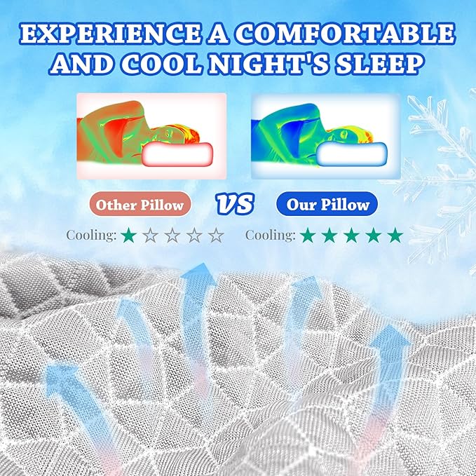 HARBOREST Cooling Cube Pillow - Side Sleeper Pillow for Neck and Shoulder Pain, Memory Foam Pillow Cube Pro with Adjustable Firmness,24"x12"x6", Grey