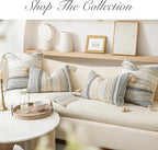 BlissBlush Gray Boho Lumbar Throw Pillow Cover 14x36 Grey Accent Long Body Lumbar Pillow for Bed Decorative Modern Bohemian Woven Textured Lumbar Pillow for Bed Cover ONLY