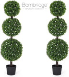 Bornbridge Artificial White Flower Topiary Ball Tree - 4' White Flower Ball Tree - Indoor/Outdoor Topiary Trees (1 Pack)