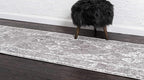 Unique Loom Rosso Collection Vintage, Traditional, Bohemian, Geometric, Distressed, Southwestern Area Rug, 2' 0" x 6' 0", Gray/Ivory