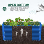 Land Guard 8x4x3ft Rectangular Galvanized Raised Garden Beds, Large-Capacity Metal Planter Box Outdoor, Durable Deep Raised Garden Bed 3ft Tall, Raised Beds for Gardening Vegetables, Royal Blue