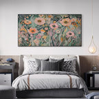 SIGNWIN 36"x72" Extra Large Framed Wall Art Whimsical Garden Bloom, Colorful Abstract Floral for Home Living Room Bedroom Decor (Frame Assembly Required)