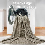 Area Rugs 8x10 for Living Room Bedroom, Vintage Machine Washable Stain Resistant Rug, Large Soft Low Pile Sage Charcoal Foor Mat with Non Slip Backing for Dining Room