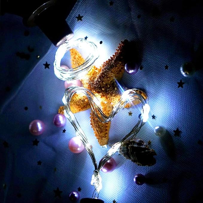 YJFWAL Upgraded 12 Pack Solar Wine Bottle Lights, 20 LEDs Waterproof Copper Light, Bottle Light Fairy Cork String Lights for Yard Patio Decor, DIY Birthday Gift for Mom Grandma Girlfriend(Cool White)