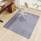 Glass Chair Mat 46" x 55" Heavy Duty Tempered Glass Mat, Office Glass Floor Mat with Round Corner and Polished Edge for Smooth Glide, Carpet Hardwood Floor Protector,Grey